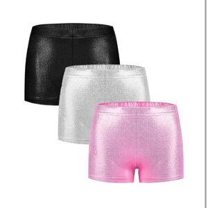 Girl’s Glitter Shorts - Black, Silver, Pink